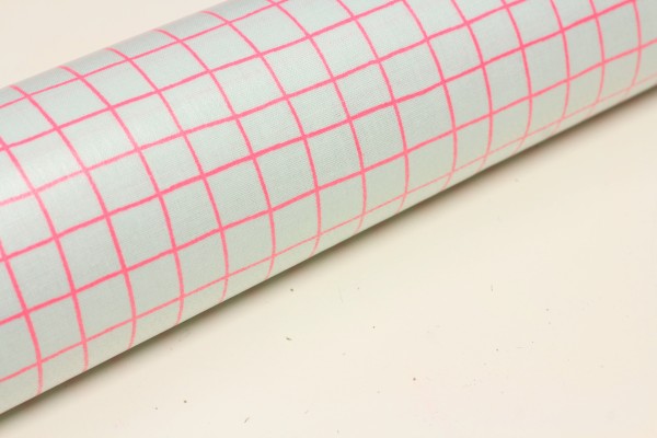 Beschichtete Baumwolle-Karo-mint/neon pink