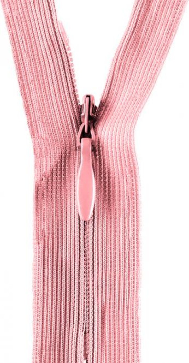 Opti-nahtverdeckter Reißverschluss-nicht teilbar-rosa-25 cm