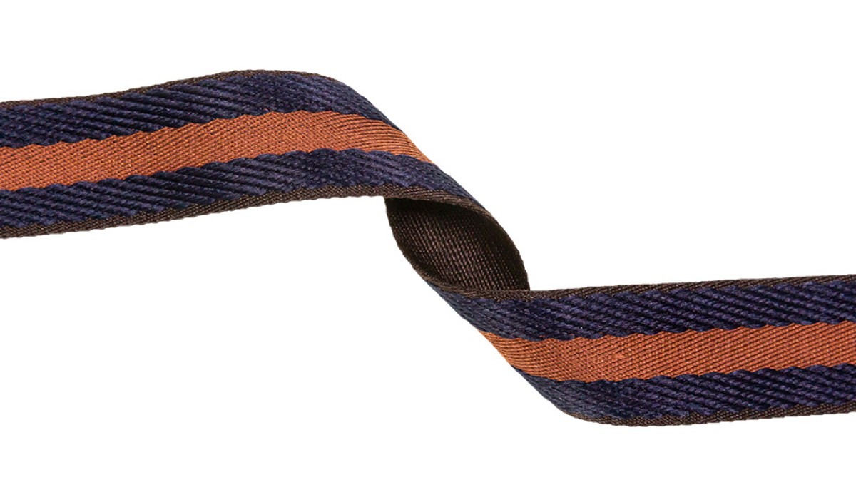 Gurtband gestreift-40 mm-dunkelblau/rost