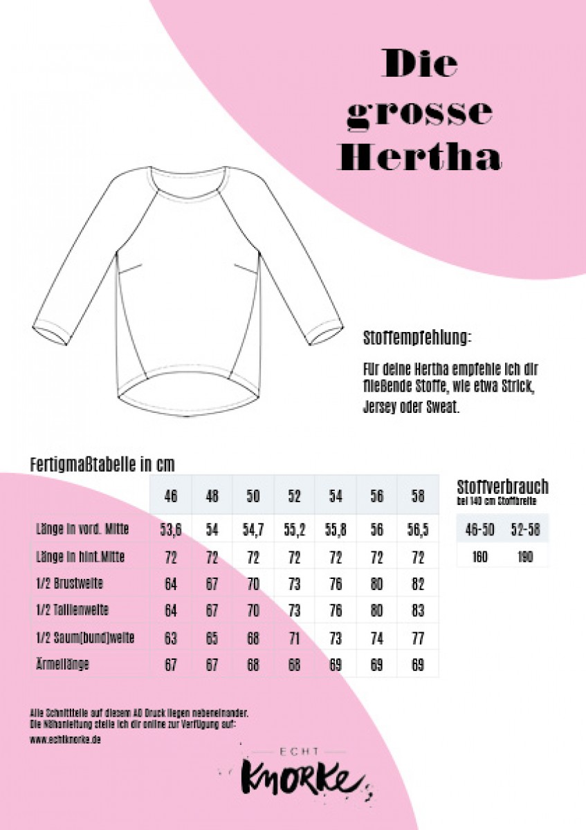 Papierschnittmuster "Die große Hertha"-Echt Knorke